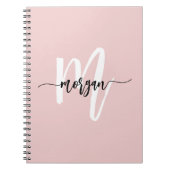 Roze Monogram Meisje Schattige Script Terug naar s Notitieboek (Voorkant)