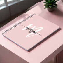 Roze Monogram Meisje Schattige Script Terug naar s