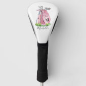 Roze Monogram met Blozende Tint Golfheadcover (Voorkant)