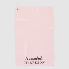 Roze Monogram met Blozende Tint | Moderne Minimali Golfhanddoek