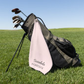 Roze Monogram met Blozende Tint | Moderne Minimali Golfhanddoek (Groen)