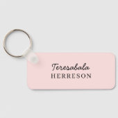 Roze Monogram met Blozende Tint | Moderne Minimali Sleutelhanger (Achterkant)
