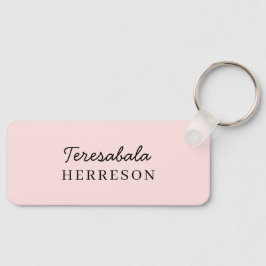 Roze Monogram met Blozende Tint | Moderne Minimali Sleutelhanger