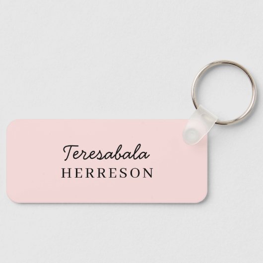 Roze Monogram met Blozende Tint | Moderne Minimali Sleutelhanger (Voorkant)