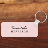Roze Monogram met Blozende Tint | Moderne Minimali Sleutelhanger (Voorkant)