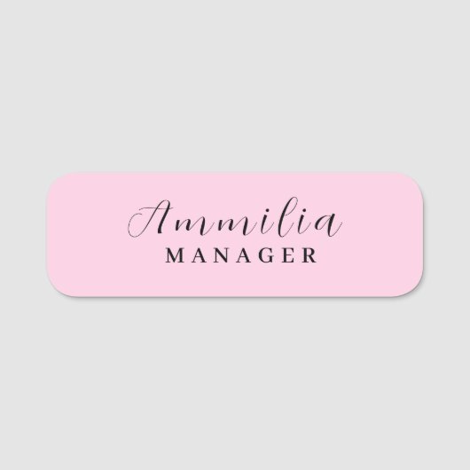Roze Monogram met Blozende Tint | Moderne Vrouweli Naamplaatje (Voorkant)
