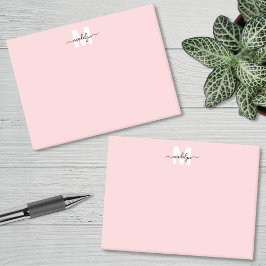 Roze Monogram met Blozende Tint Post-it® Notes