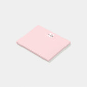 Roze Monogram met Blozende Tint Post-it® Notes (Schuin)