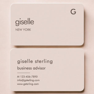 Roze Monogram met Blozende Tint Visitekaartje