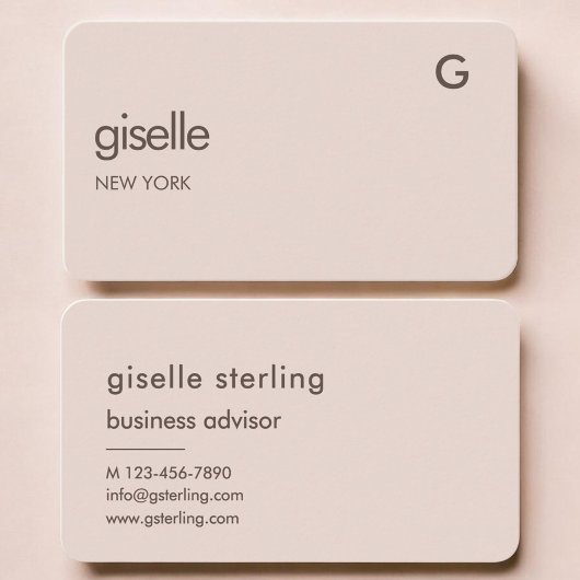 Roze Monogram met Blozende Tint Visitekaartje