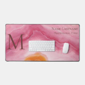 Roze Monogram met Initialen Bureaumat (Keyboard & Muis)