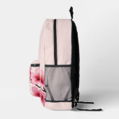 Roze Monogram met Kersenbloesem Bedrukte Rugzak (Rechts)