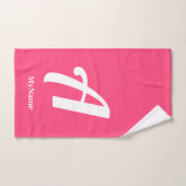 Roze Monogram met Naam Badhanddoekenset Bad Handdoek (Handdoek)