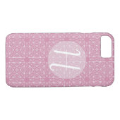 Roze Monogram met Patroon Case-Mate iPhone Case (Achterkant (Horizontaal))
