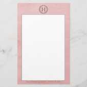 Roze monogram met schaarste briefpapier (Voorkant)