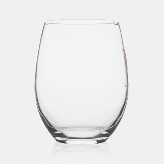 Roze Monogram Minimalist Elegant Chic Gepersonalis Wijnglas Zonder Voet (Rechts)