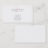 Roze Monogram Minimalist Elegant Plain Trendy Visitekaartje (Voorkant / Achterkant)