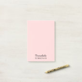 Roze Monogram Minimalistisch Ontwerp Post-it® Notes (Op bureau)