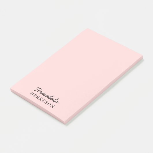 Roze Monogram Minimalistisch Ontwerp Post-it® Notes (Schuin)