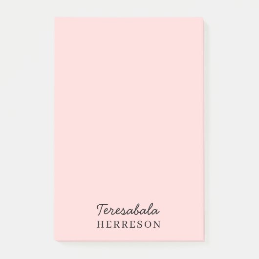 Roze Monogram Minimalistisch Ontwerp Post-it® Notes (Voorkant)