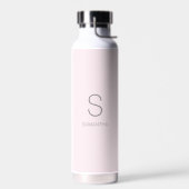 Roze Monogram Minimalistische Naam  Waterfles (Links)