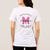 Roze Monogram Moderne Bachelorette Bruid Tri-Blend Shirt (Achterkant)