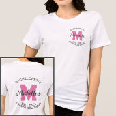 Roze Monogram Moderne Bachelorette Bruid Tri-Blend Shirt
