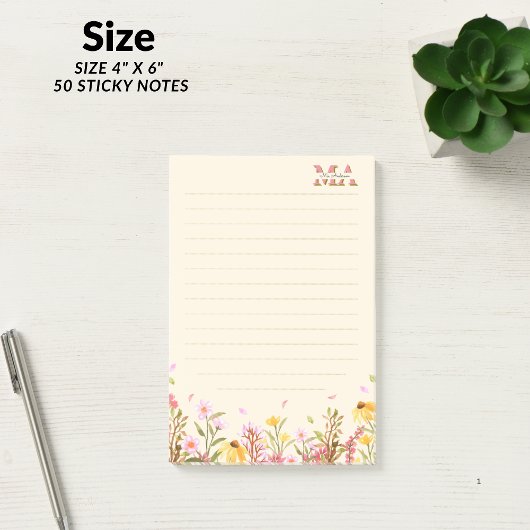 Roze Monogram Moderne Minimalistische Post-it Noti Post-it® Notes