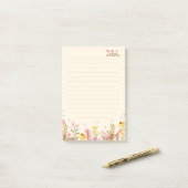 Roze Monogram Moderne Minimalistische Post-it Noti Post-it® Notes (Op bureau)