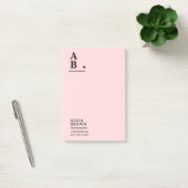 Roze Monogram Moderne Ontwerp Post-it® Notes (Kantoor)