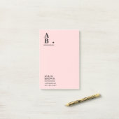Roze Monogram Moderne Ontwerp Post-it® Notes (Op bureau)