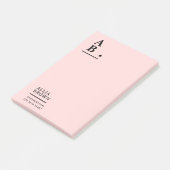 Roze Monogram Moderne Ontwerp Post-it® Notes (Schuin)