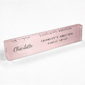 Roze monogram moderne professional naambordje