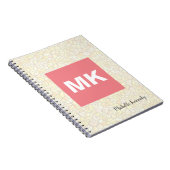 Roze Monogram Moderne Professionele Mozaïek Notitieboek (Rechterzijde)