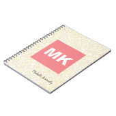Roze Monogram Moderne Professionele Mozaïek Notitieboek (Linkerzijde)