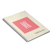 Roze Monogram Moderne Professionele Mozaïek Notitieboek (Rechterzijde)