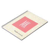 Roze Monogram Moderne Professionele Mozaïek Notitieboek (Linkerzijde)
