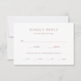 Roze Monogram Moderne Trouwdag RSVP Kaartje