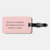 Roze Monogram Naam Adres Girly Modern Bagagelabel (Achterkant horizontaal)