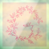 Roze Monogram Naam Bedrijfs Merk Raamsticker (Vel 3)