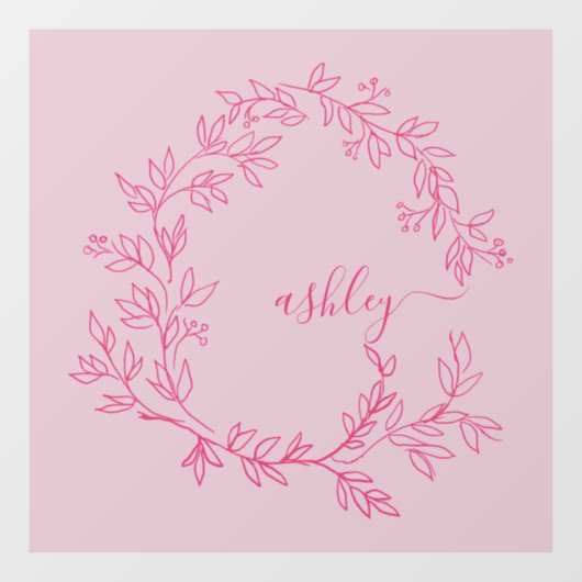 Roze Monogram Naam Bedrijfs Merk Raamsticker (Vel)