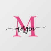 Roze Monogram Naam Bedrijfs- Organisatie- Raamsticker (Vel)