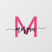 Roze Monogram Naam Bedrijfs- Raamsticker (Vel)