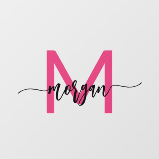 Roze Monogram Naam Bedrijfs- Raamsticker (Vel)
