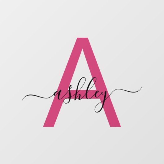 Roze Monogram Naam Bedrijfs- Raamsticker (Vel)