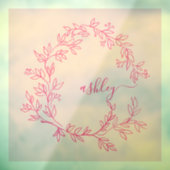 Roze Monogram Naam Bedrijfs- Raamsticker (Vel 3)