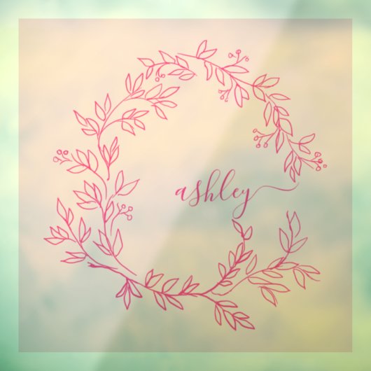 Roze Monogram Naam Bedrijfs- Raamsticker (Vel 3)