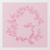Roze Monogram Naam Bedrijfs- Raamsticker (Vel)