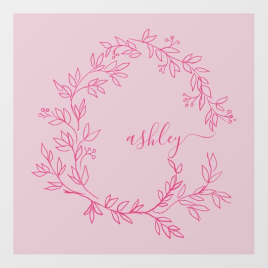 Roze Monogram Naam Bedrijfs- Raamsticker (Vel)