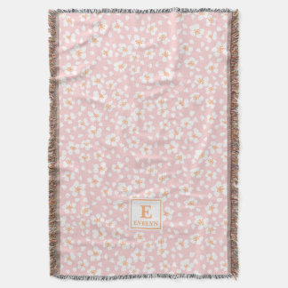 Roze monogram naam dekent throw dekbed deken
